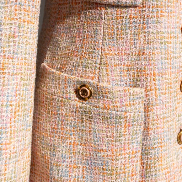 Chanel Vintage Cruise 1994 Multicolor Pastel Pink Orange 94C Tweed Jacket - Picture 11 of 16